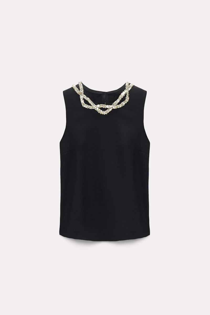 Shop Dorothee Schumacher Embroidered Top In Black