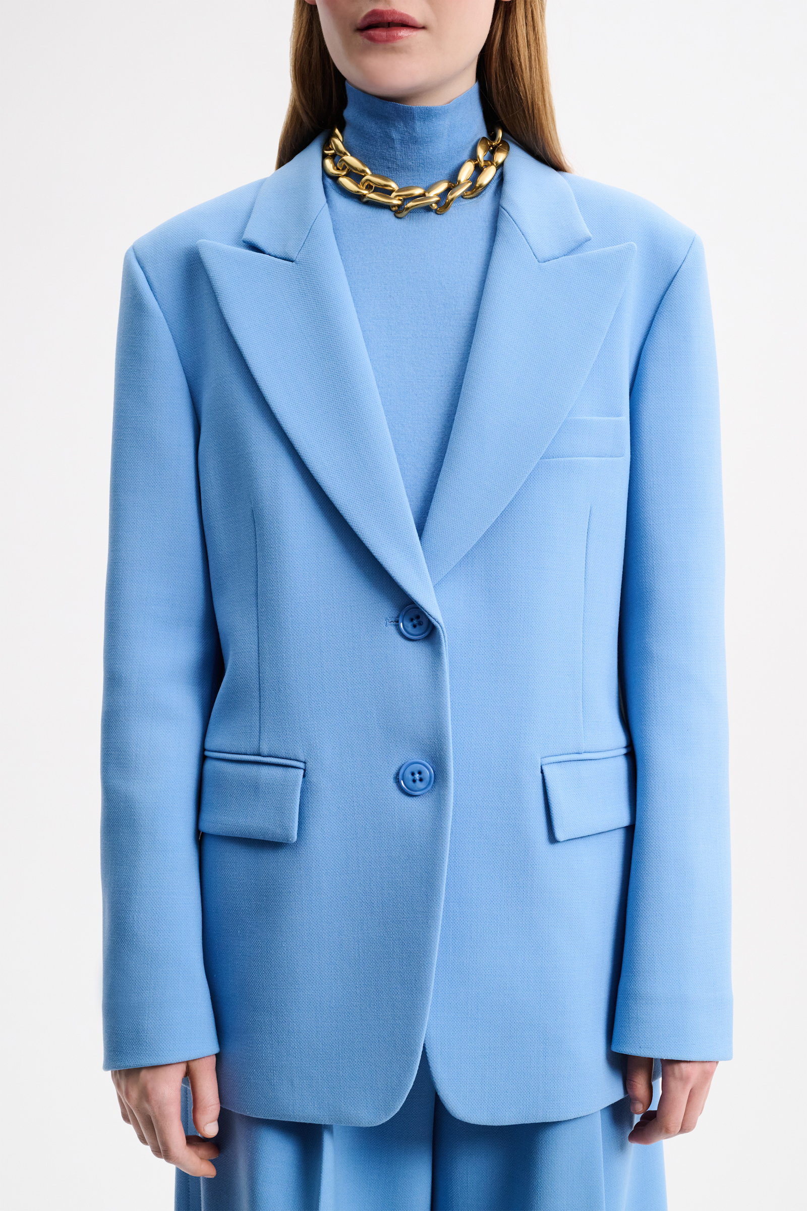 Dorothee Schumacher Classic wool mix blazer cornflower blue