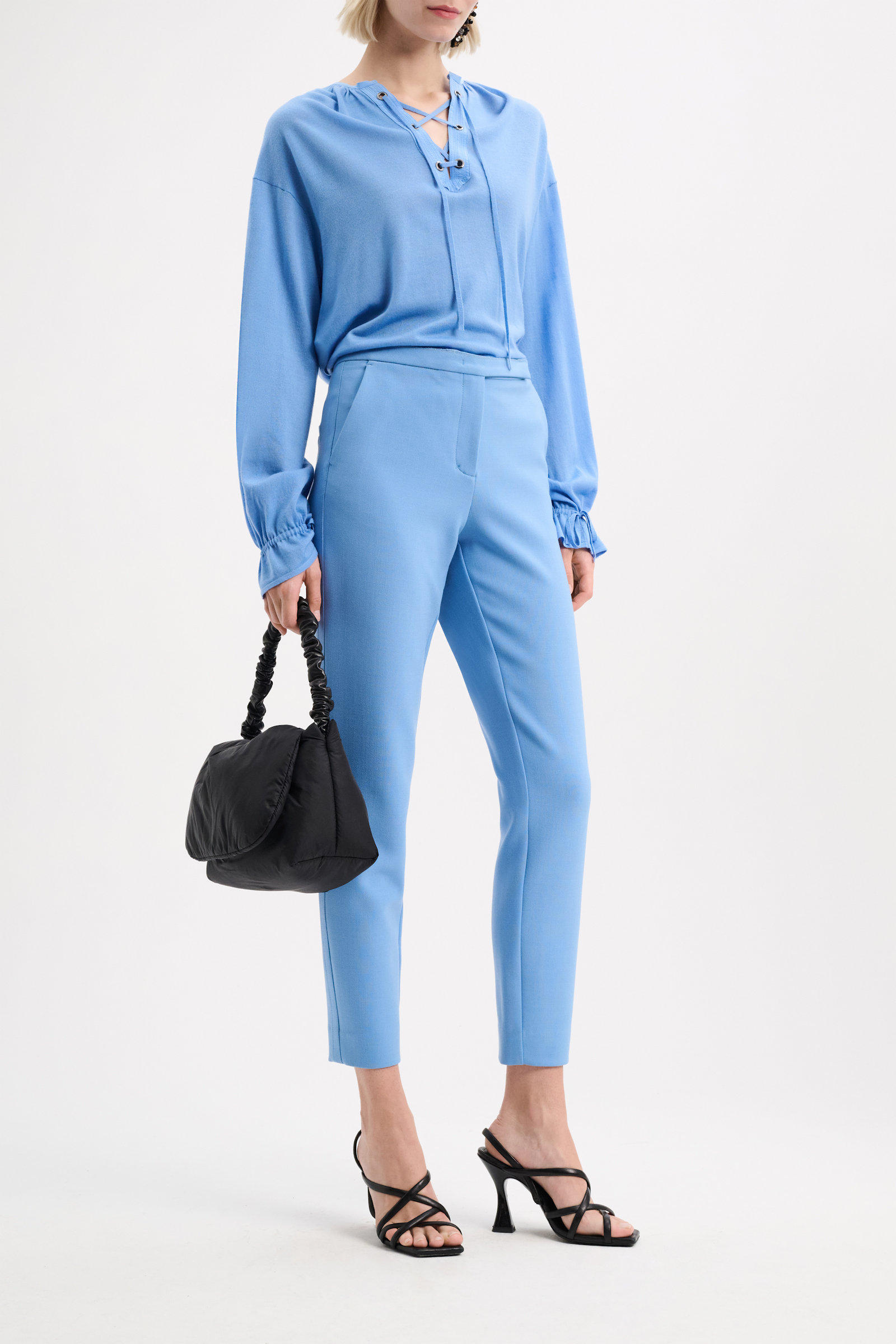 Dorothee Schumacher Cigarette pants with topstitch detailing cornflower blue