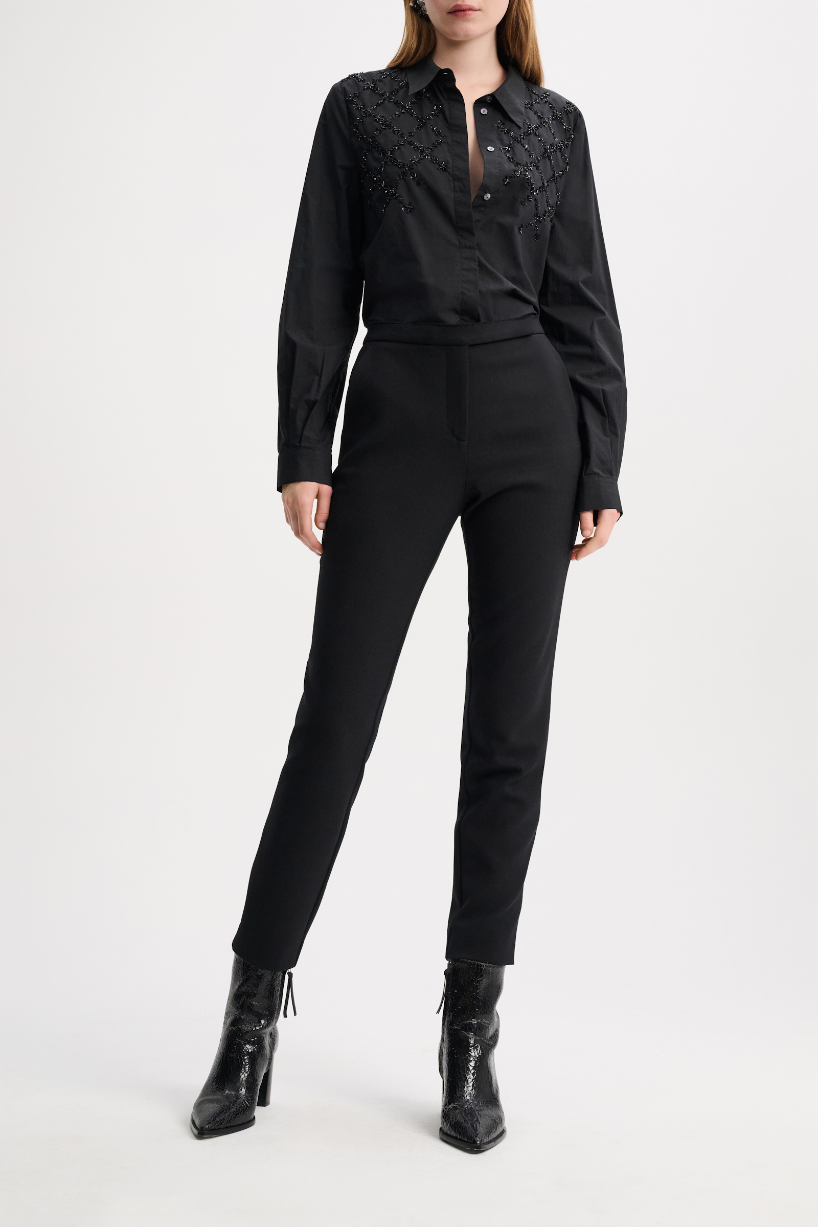 Dorothee Schumacher Cigarette pants with topstitch detailing pure black