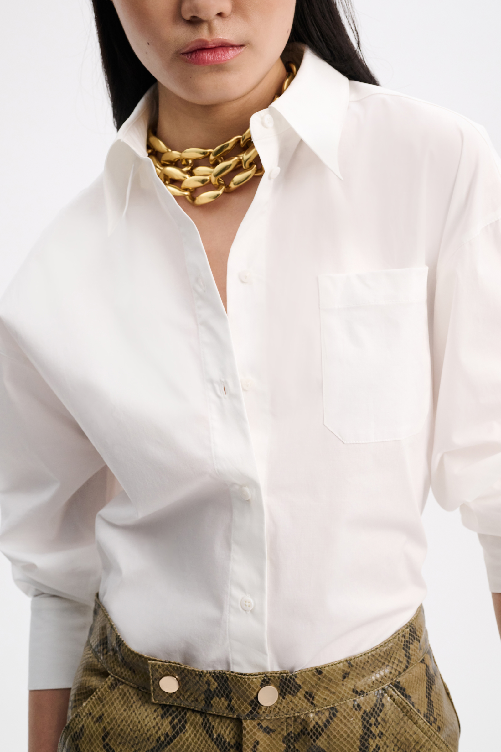 Dorothee Schumacher Blouse with removable bib front pure white