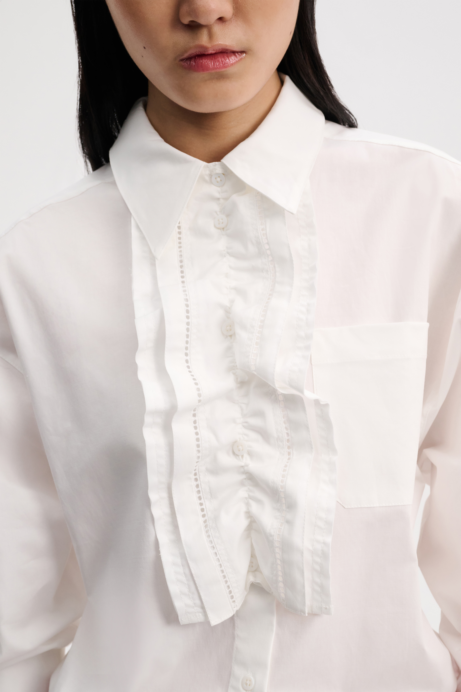 Dorothee Schumacher Bluse mit abnehmbarem Plastron pure white