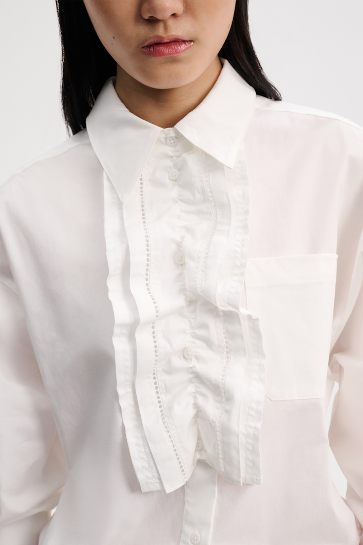 Dorothee Schumacher Bluse mit abnehmbarem Plastron pure white