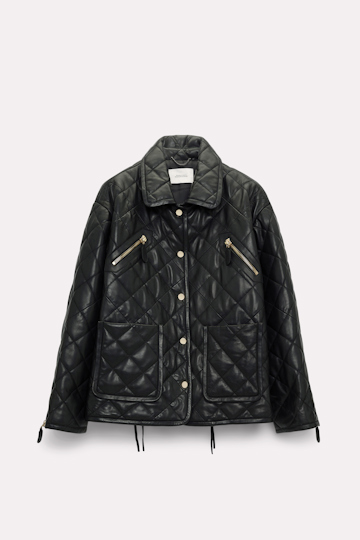 Dorothee Schumacher Quilted lambskin jacket pure black