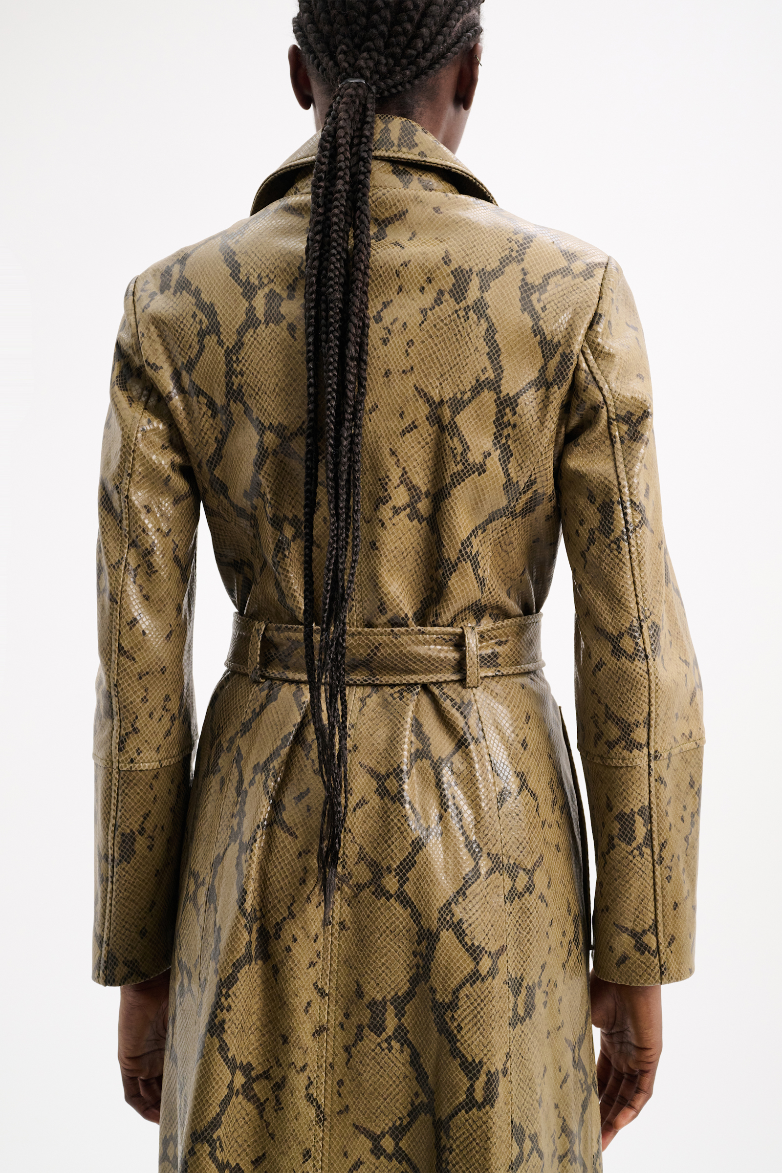 Dorothee Schumacher Snake print lambskin trench coat snake mix