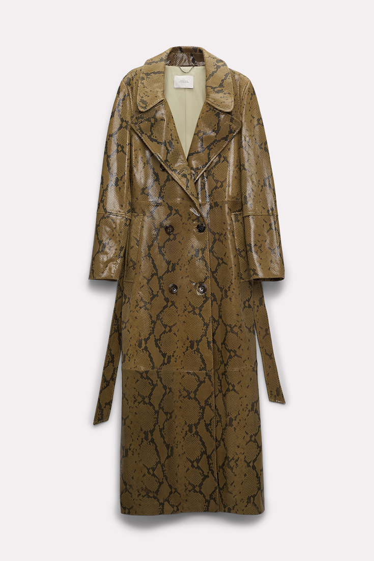 Dorothee Schumacher Snake print lambskin trench coat snake mix