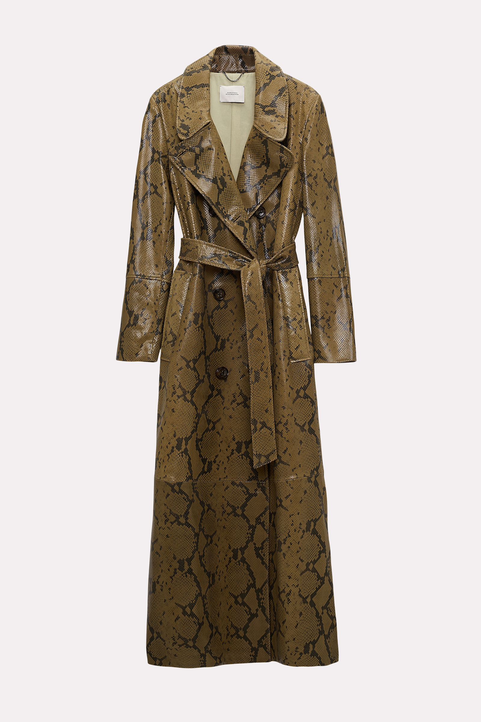 Dorothee Schumacher Snake print lambskin trench coat snake mix