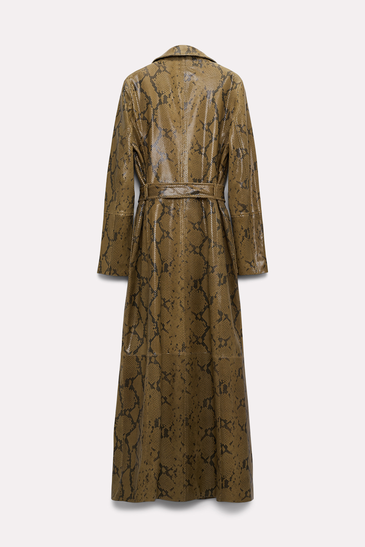 Dorothee Schumacher Snake print lambskin trench coat snake mix