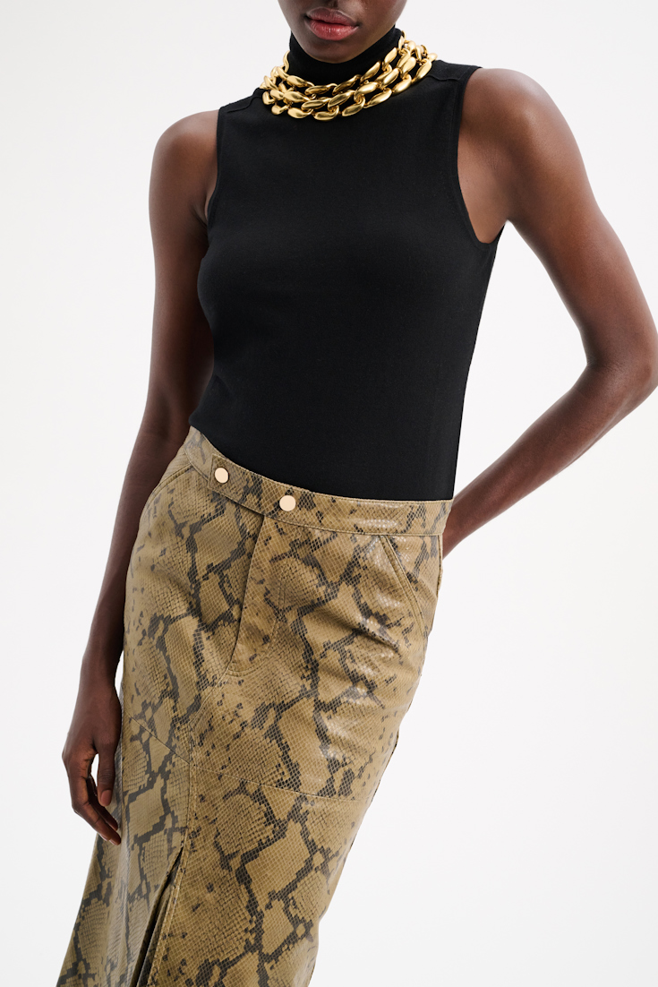 Dorothee Schumacher Snake print lambskin skirt snake mix