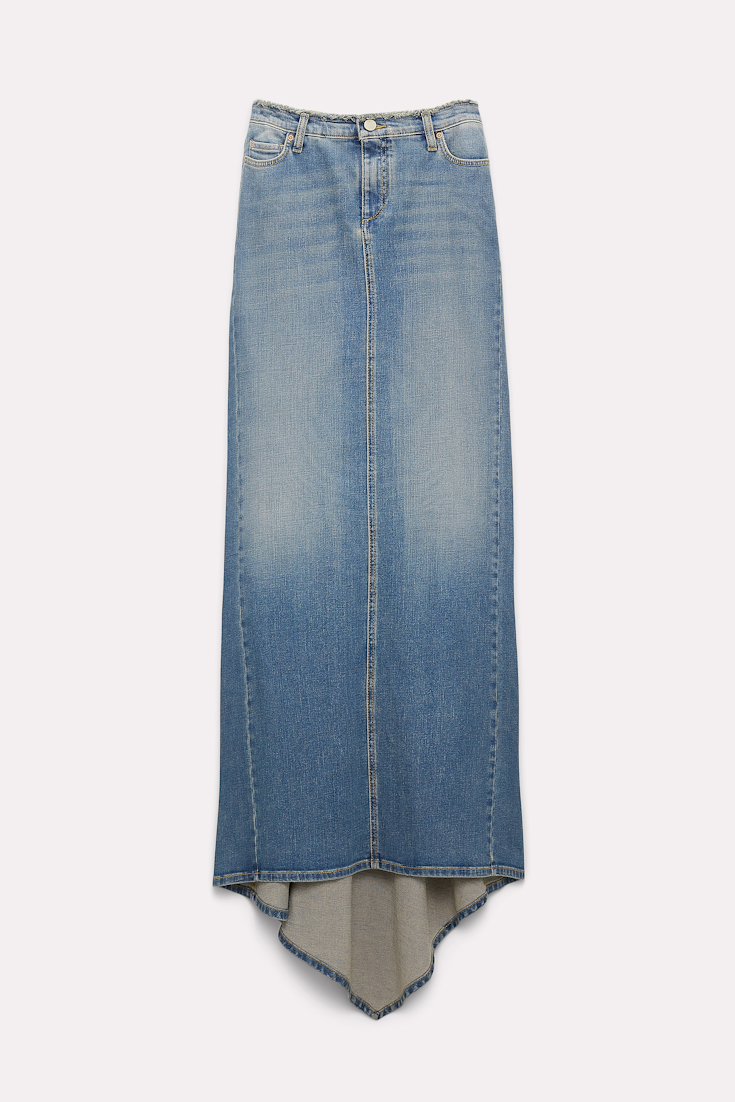 Dorothee Schumacher Jean skirt with train dark denim