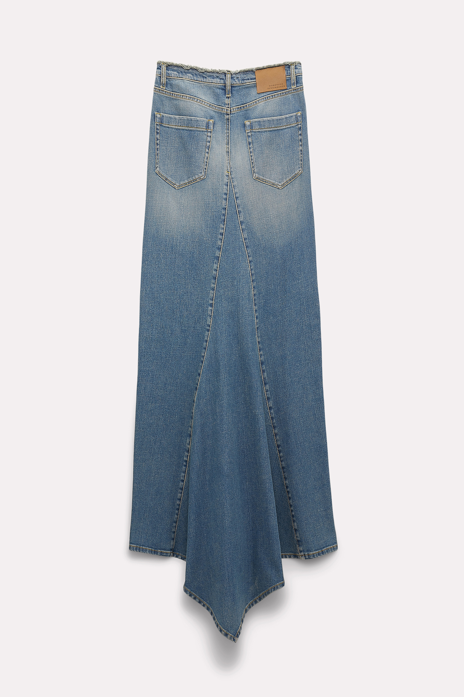 Dorothee Schumacher Jean skirt with train dark denim