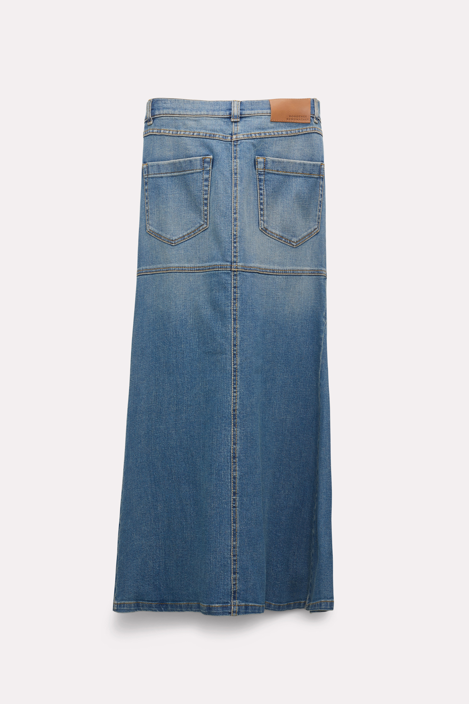 Dorothee Schumacher Denim skirt with godet inserts dark denim