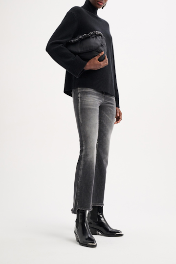 Dorothee Schumacher Cropped jeans with asymmetrical hem structured grey