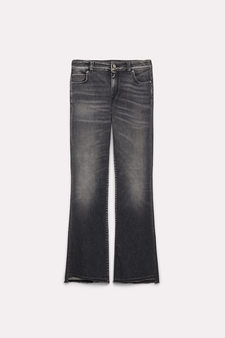 Dorothee Schumacher Cropped jeans with asymmetrical hem structured grey
