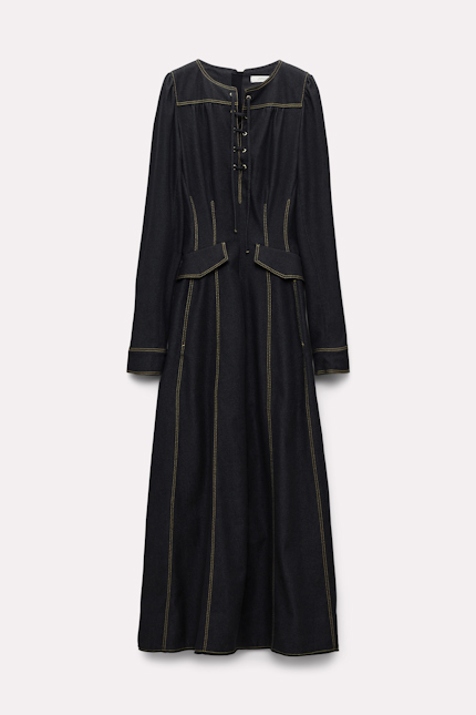 DENIM ROMANCE dress Dorothee Schumacher Denim-wool mix dress charcoal grey