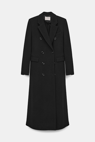 Dorothee Schumacher Extra long fitted coat pure black