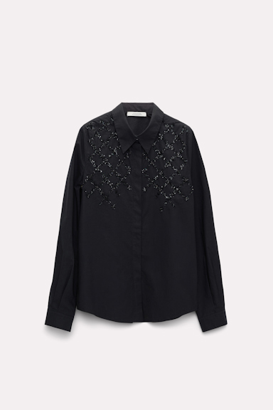 Dorothee Schumacher Hand embroidered cotton blouse pure black