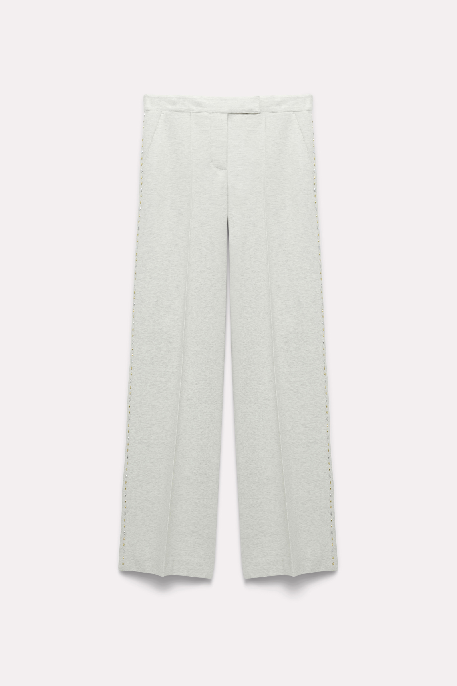 Dorothee Schumacher Hose aus Punto Milano mit Ziersteindetail light grey