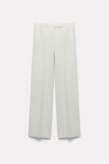 Dorothee Schumacher Hose aus Punto Milano mit Ziersteindetail light grey