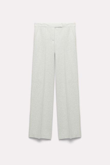 EMOTIONAL ESSENCE pants Dorothee Schumacher Stud-embellished pants in Punto Milano light grey