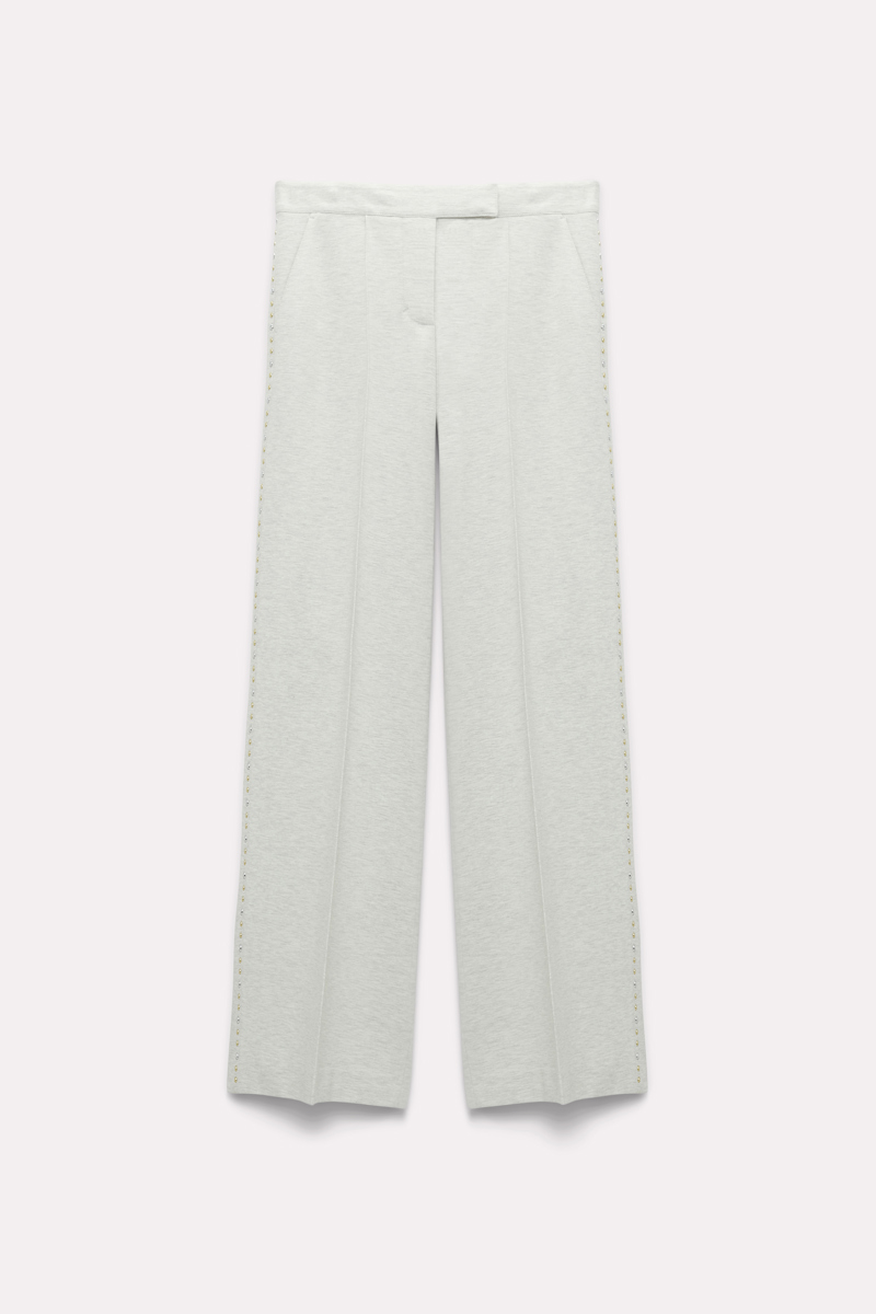 Dorothee Schumacher Stud-embellished Pants In Punto Milano In Grey