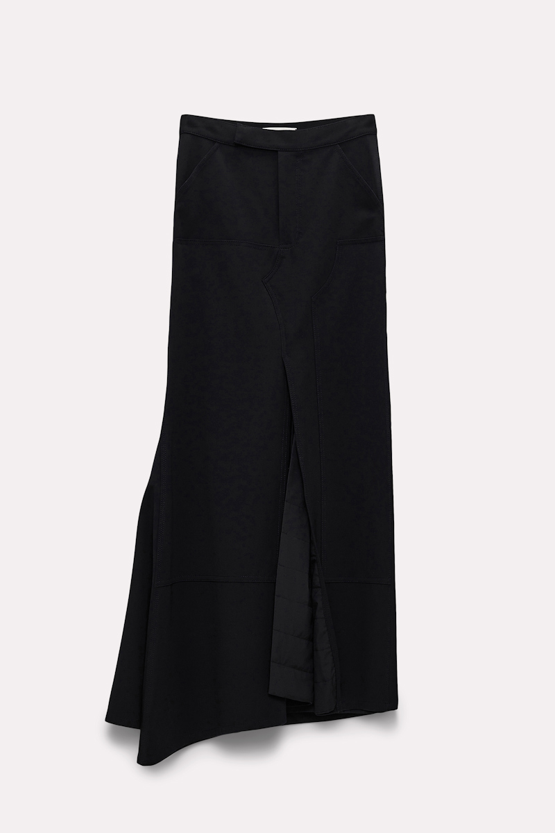 Dorothee Schumacher Asymmetric Cargo Skirt In Punto Milano In Black