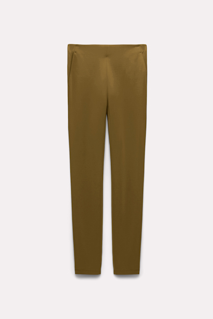EMOTIONAL ESSENCE pants Dorothee Schumacher Punto Milano leggings olive green