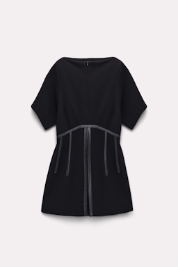 Dorothee Schumacher Punto Milano top with eco leather detailing pure black