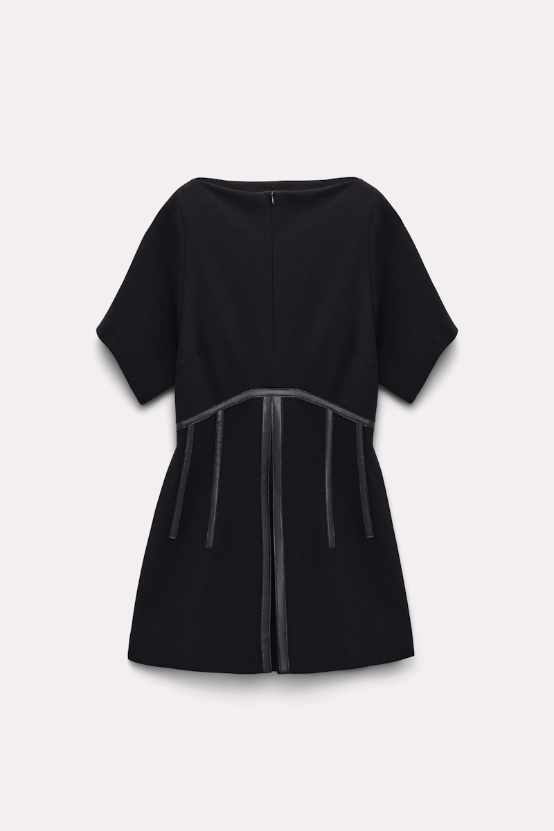 Dorothee Schumacher Punto Milano Top With Eco Leather Detailing In Black