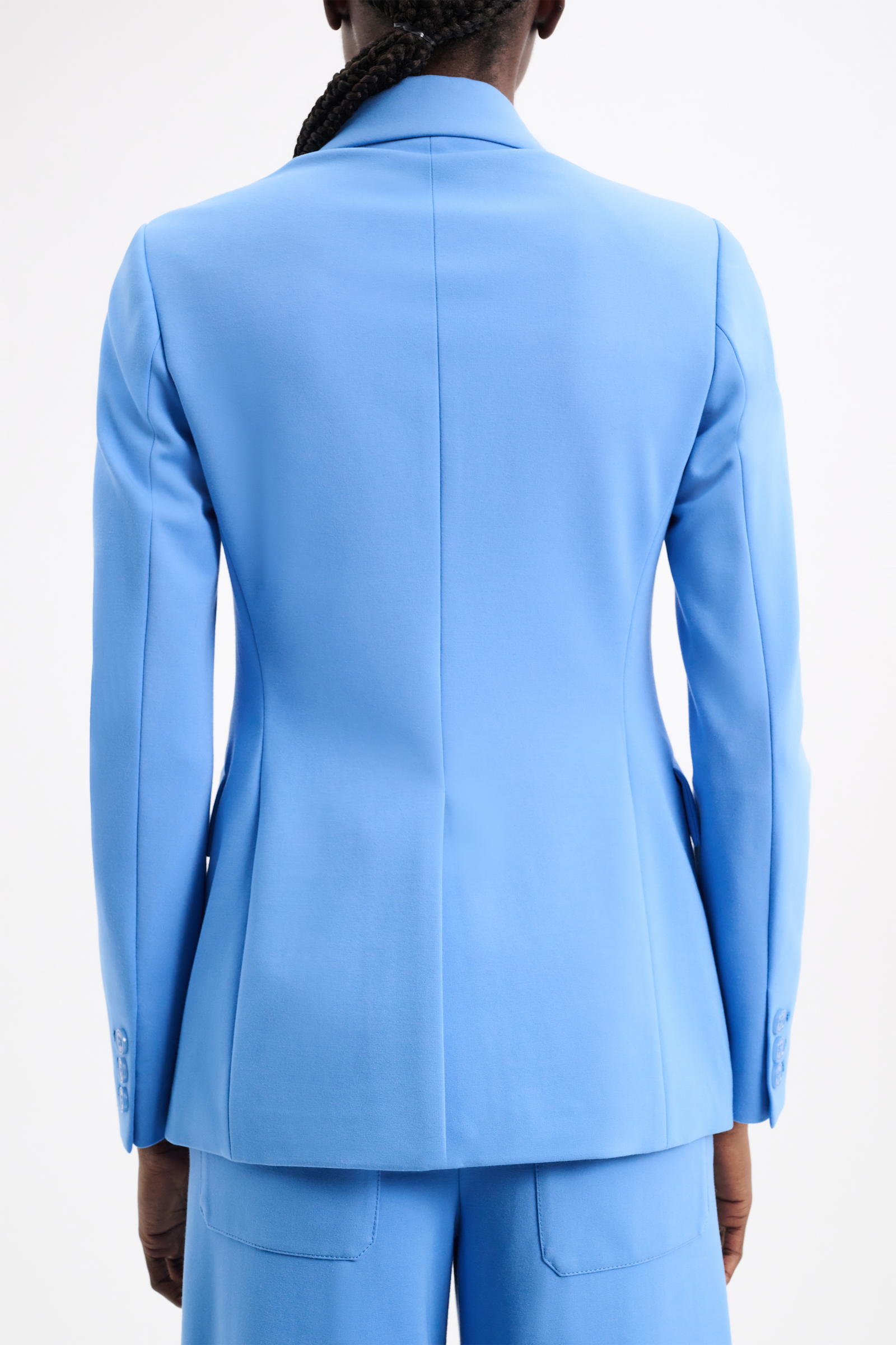 Dorothee Schumacher Double-breasted blazer in Punto Milano cornflower blue