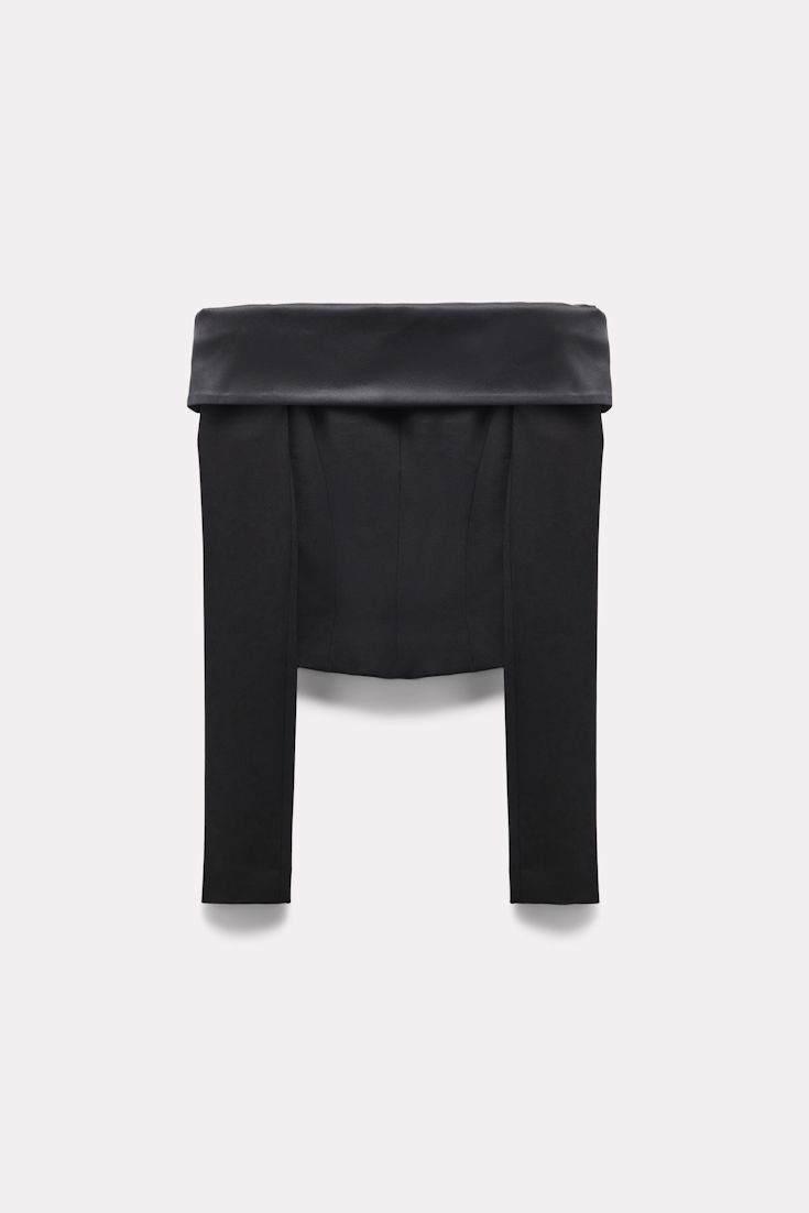 Dorothee Schumacher Off-the-shoulder top in Punto Milano pure black