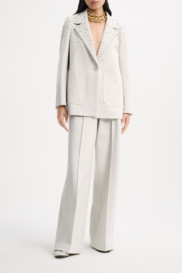 Dorothee Schumacher Embellished blazer in Punto Milano light grey