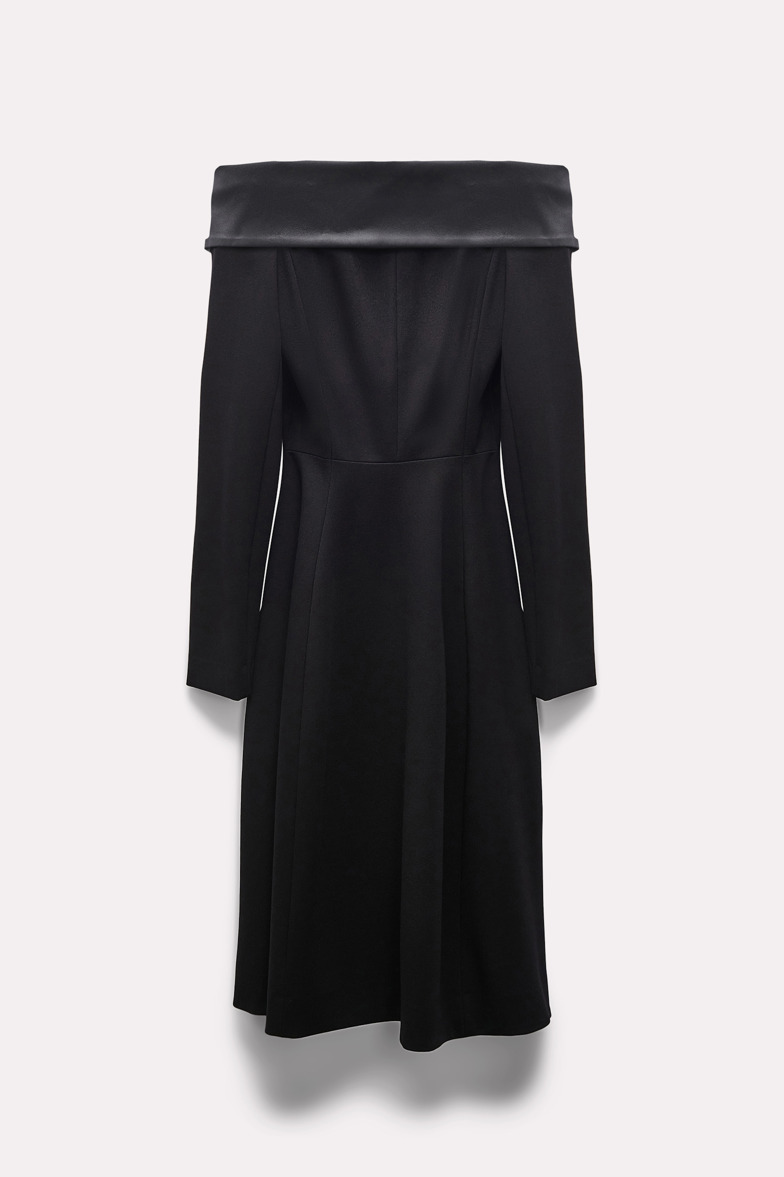 Dorothee Schumacher Off-the-shoulder dress in Punto Milano pure black