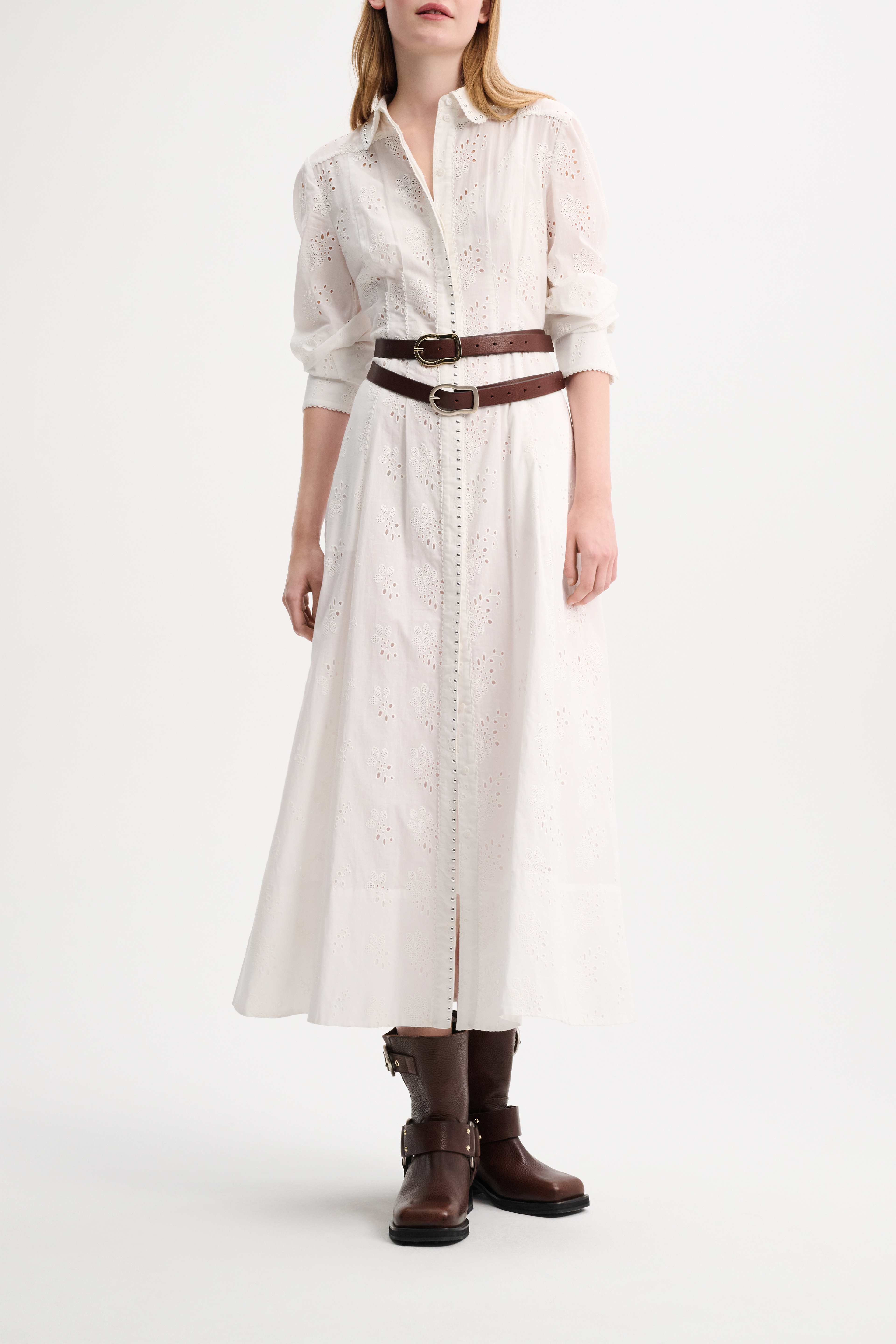 Dorothee Schumacher Shirtdress in broderie anglaise with