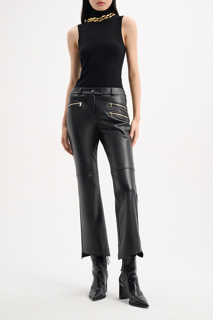 Dorothee Schumacher Eco leather biker pants pure black