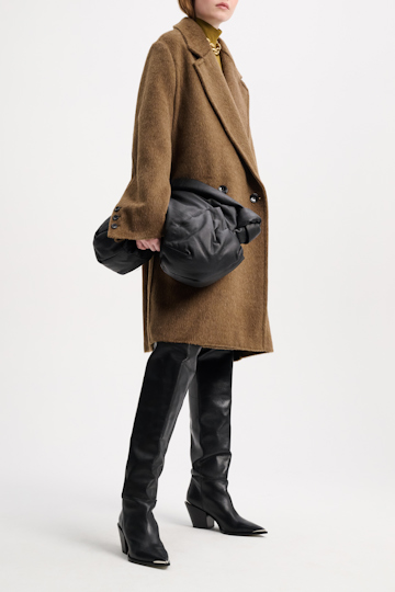 Dorothee Schumacher Oversized coat in wool-alpaca dark khaki