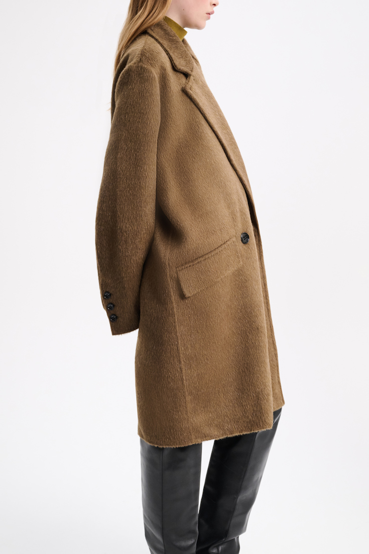 Dorothee Schumacher Oversized coat in wool-alpaca dark khaki