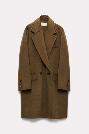 Dorothee Schumacher Oversized coat in wool-alpaca dark khaki