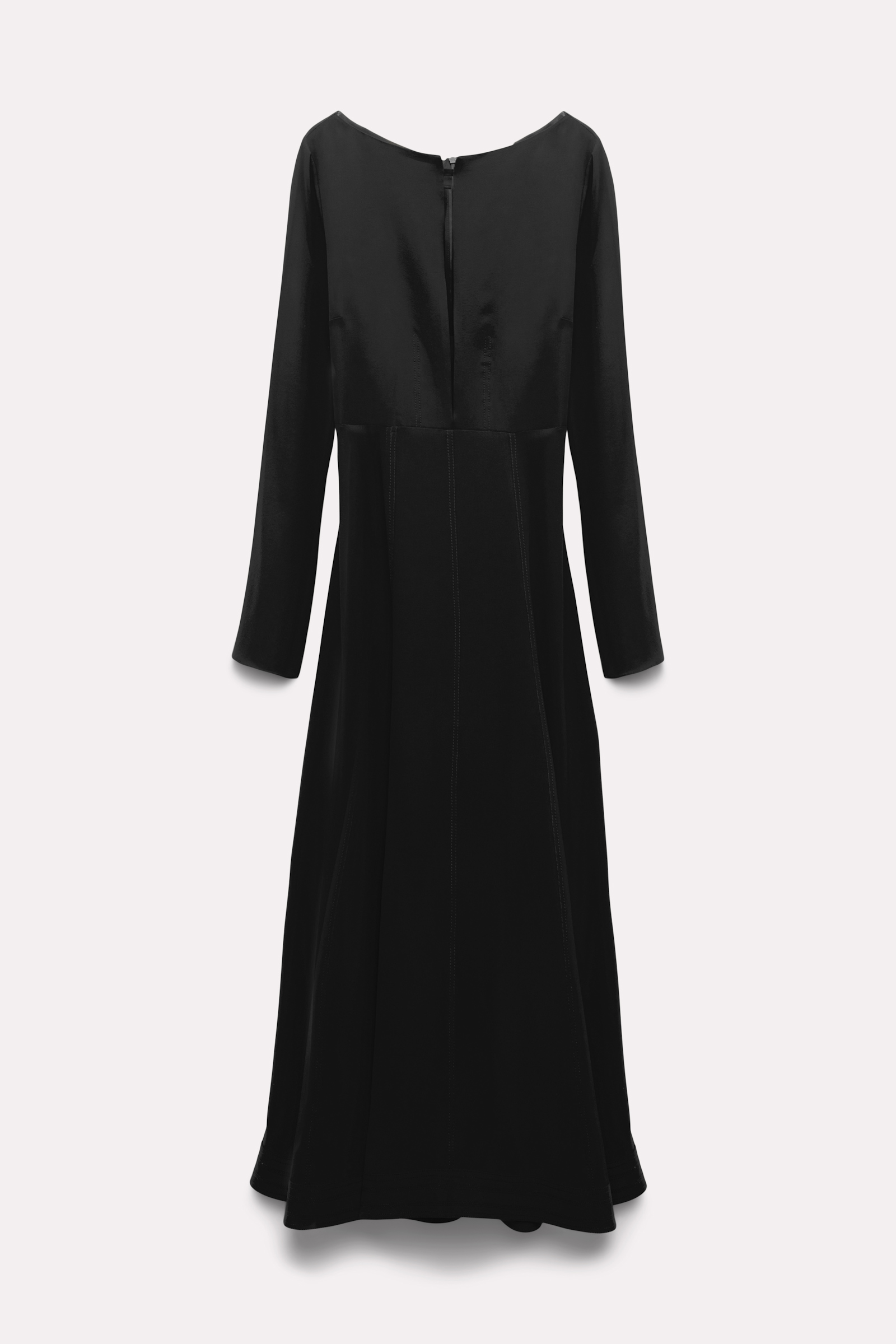 Dorothee Schumacher Seidenkleid mit geschlitzter Neckline pure black