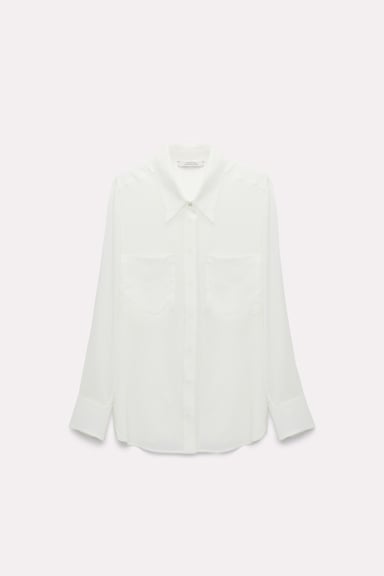 Dorothee Schumacher Silk blouse with pockets camellia white