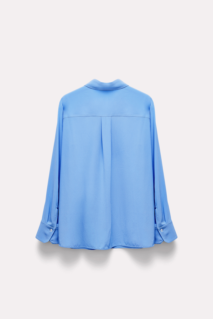 Dorothee Schumacher Silk blouse with pockets cornflower blue