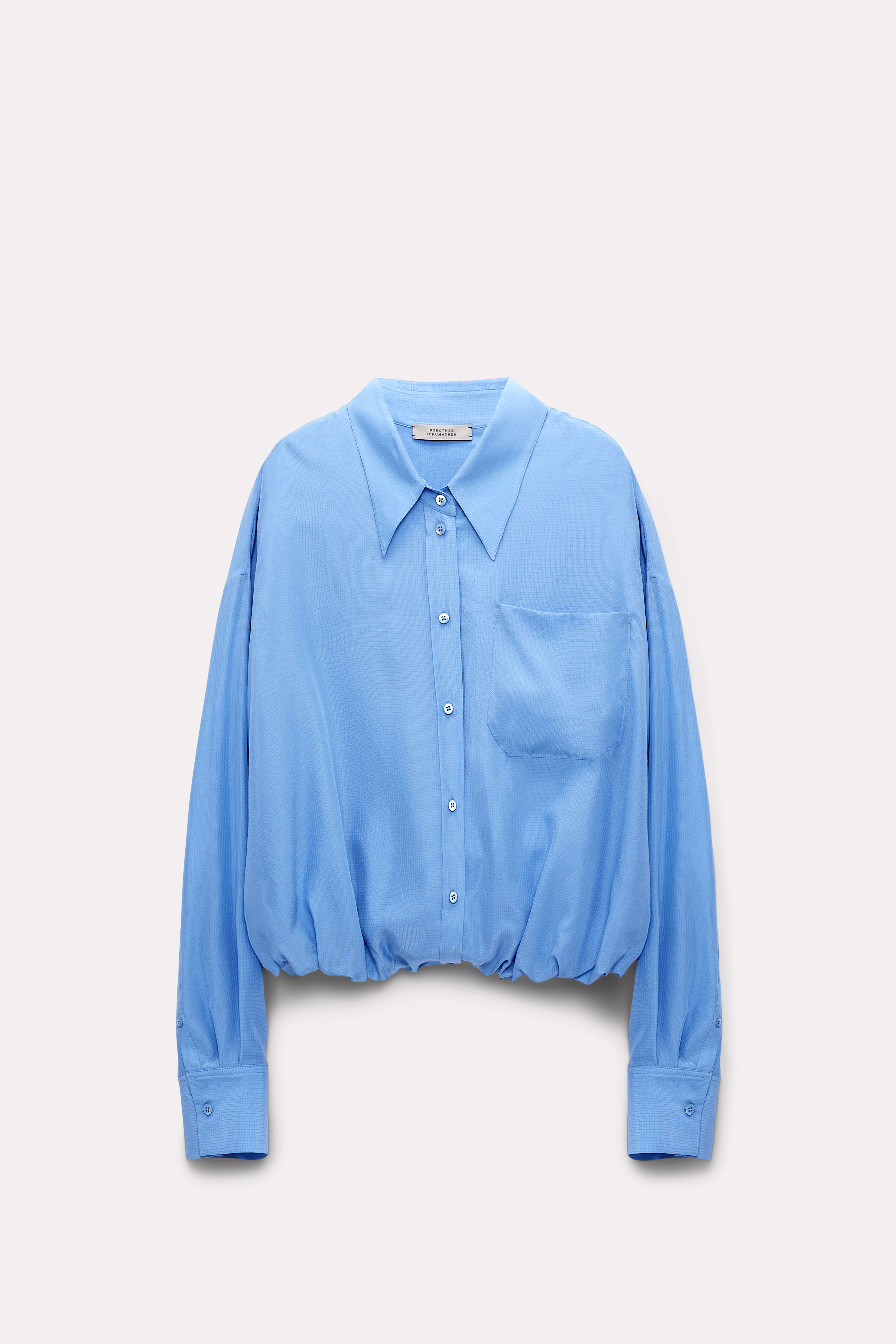 Dorothee Schumacher Silk blouse with balloon hem cornflower blue
