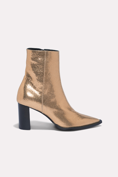 Dorothee Schumacher Metallic crackle leather ankle boots structured gold