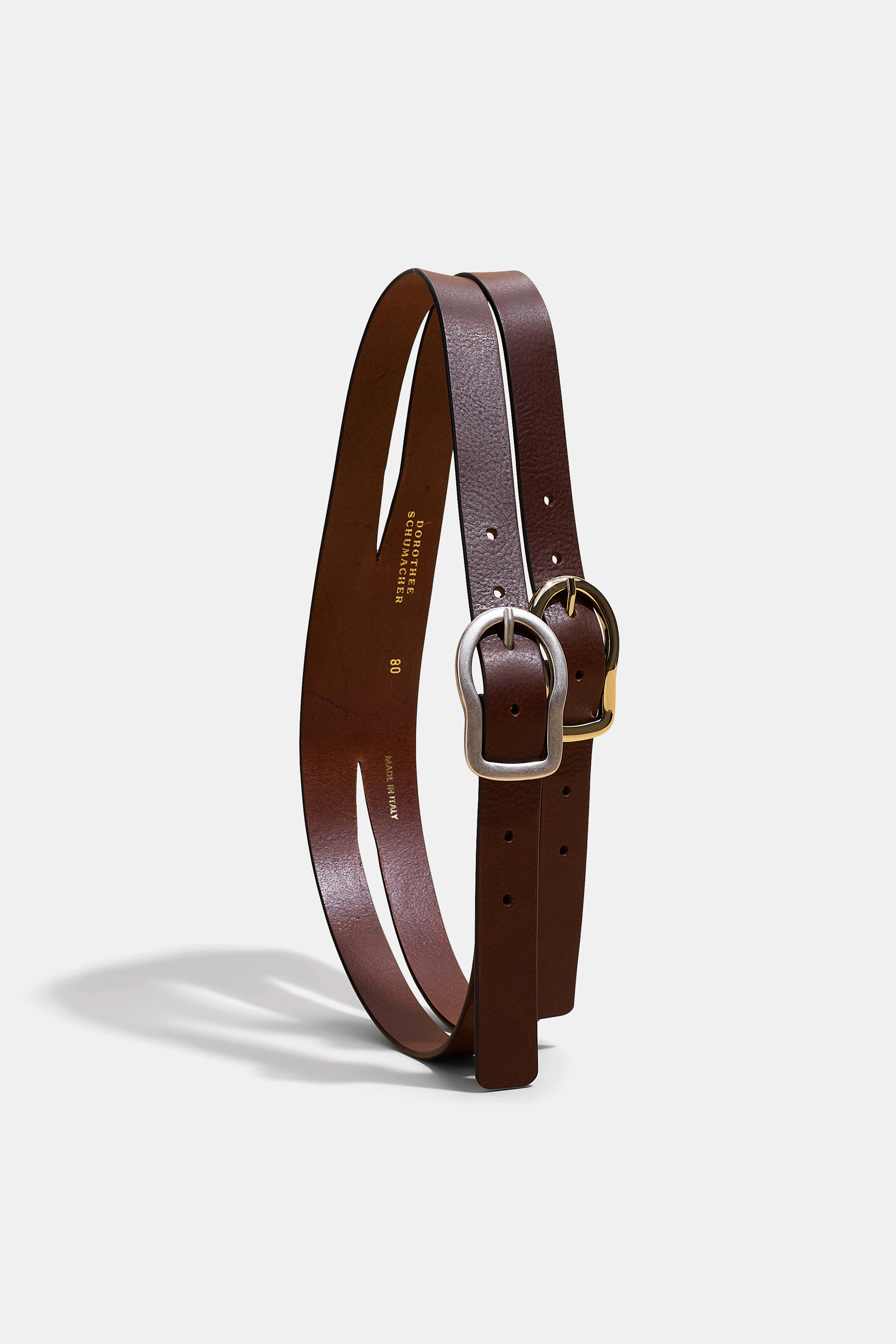 Dorothee Schumacher Gedoppelter Gürtel mit bicolor Details true brown