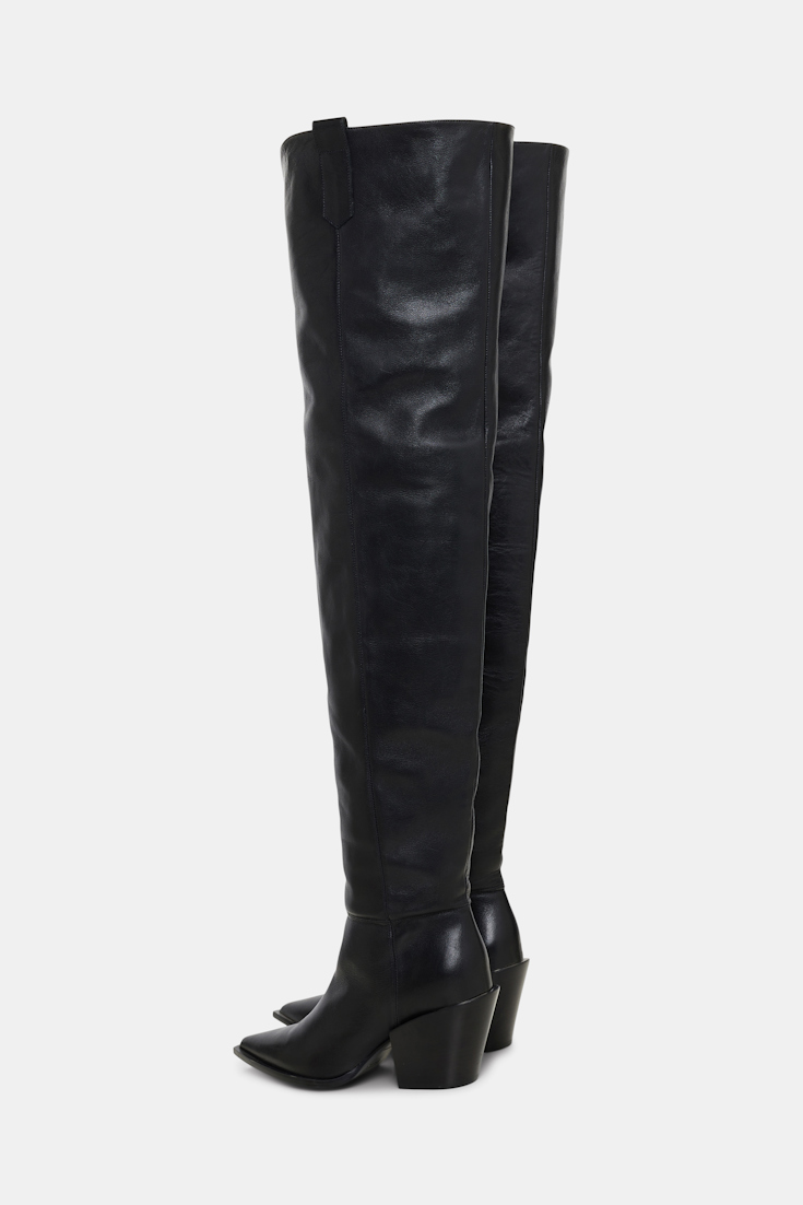 Dorothee Schumacher Thigh-high western boots pure black