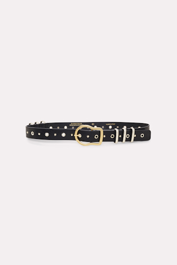 Dorothee Schumacher Leather belt with metal detailing pure black