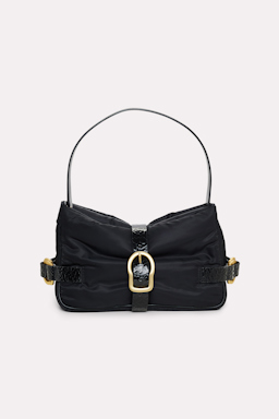 Dorothee Schumacher Padded nylon satchel with leather detailing black with matte gold trims