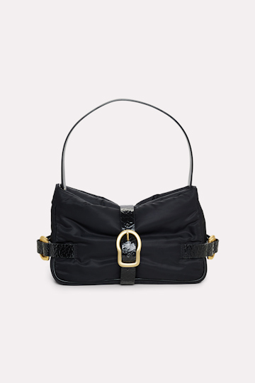 Dorothee Schumacher Tasche aus Nylon mit Lederdetails black with matte gold trims