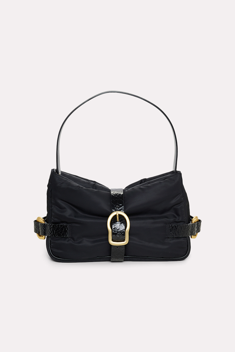 Dorothee Schumacher Padded Nylon Satchel With Leather Detailing In Black