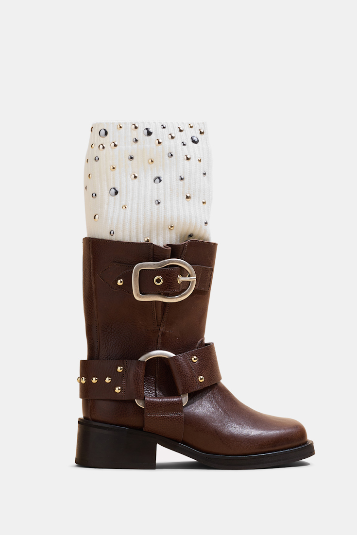CASHMERE COOLNESS studded legwarmer